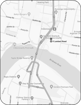 map of where to find Witton Barracks next to Indooroopilly station