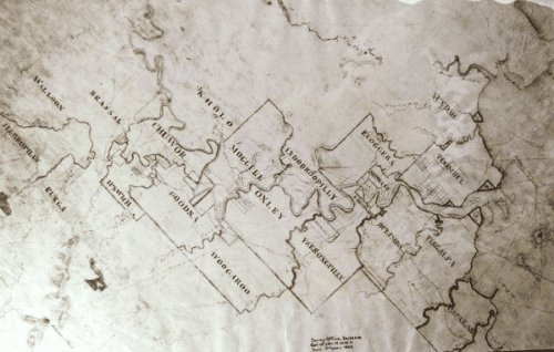 1853 Parish boundary map.